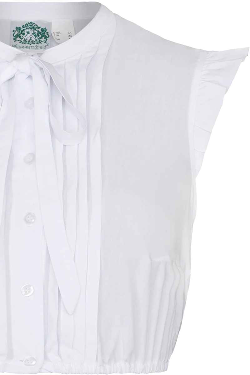 Dirndlbluse mit Stehkragen Biesen und Schleifenband