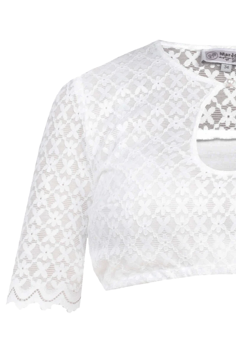 Dirndlbluse Tropfenausschnitt Spitze
