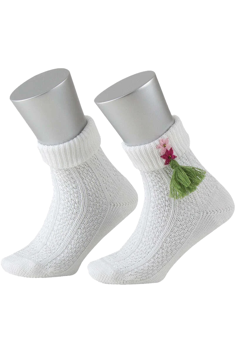 Kinder Trachten-Socke mit Blumen-Stickerei
