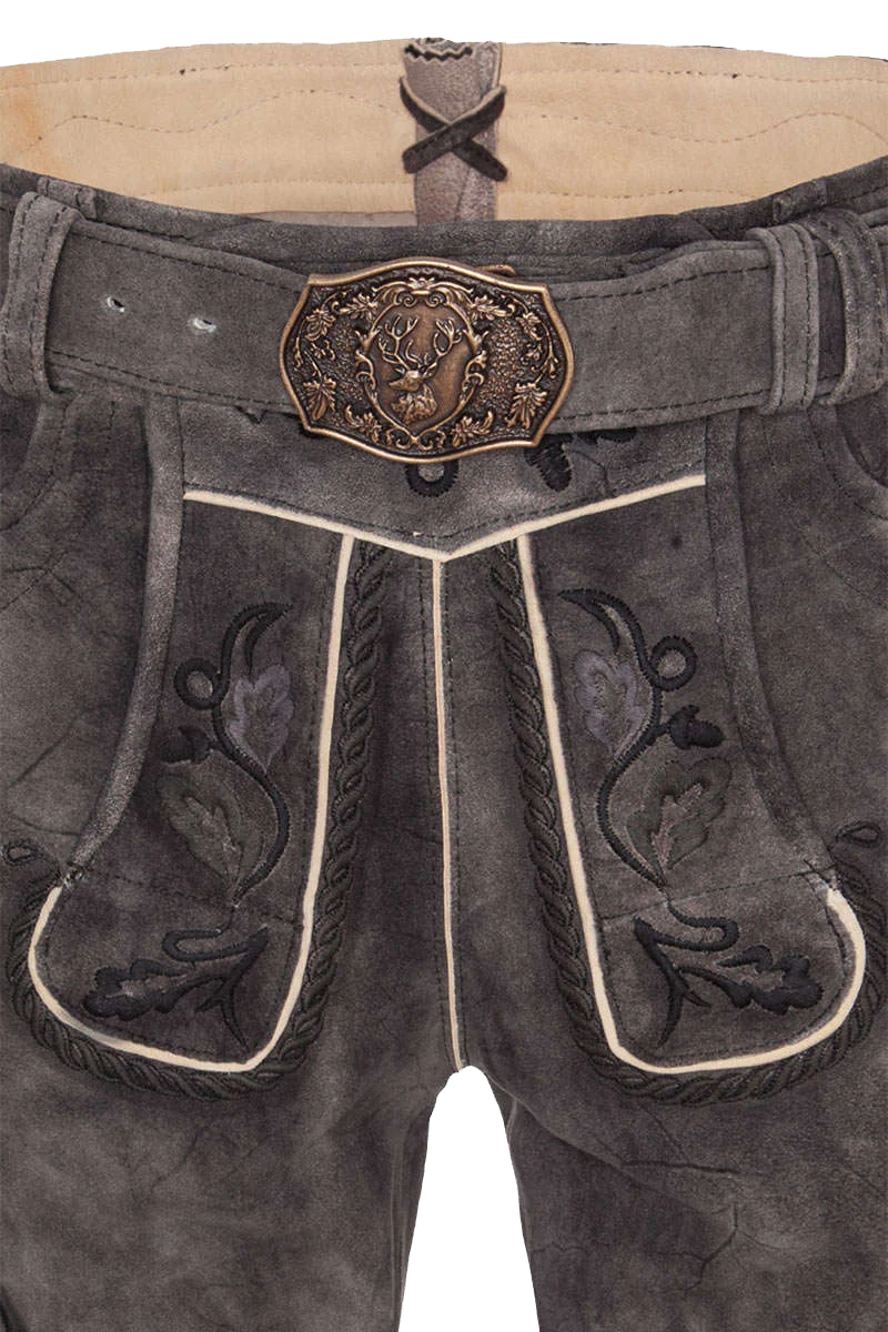 Herren Lederhose mit Gürtel kurz