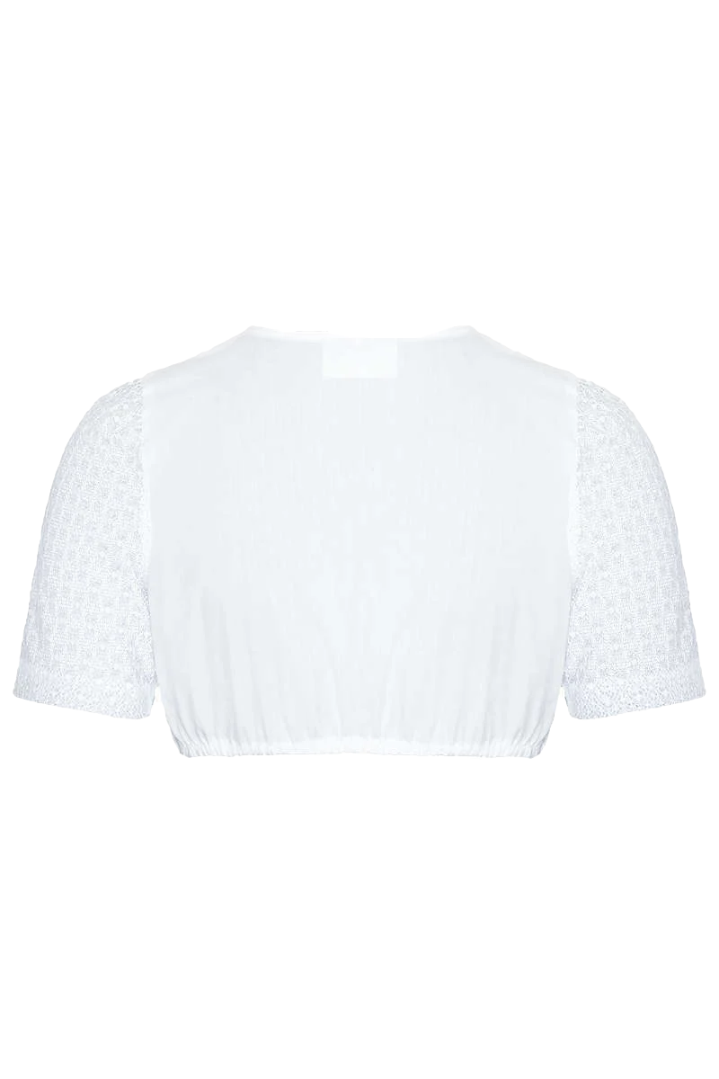 Dirndlbluse Stretch-Spitzenärmel kurzarm