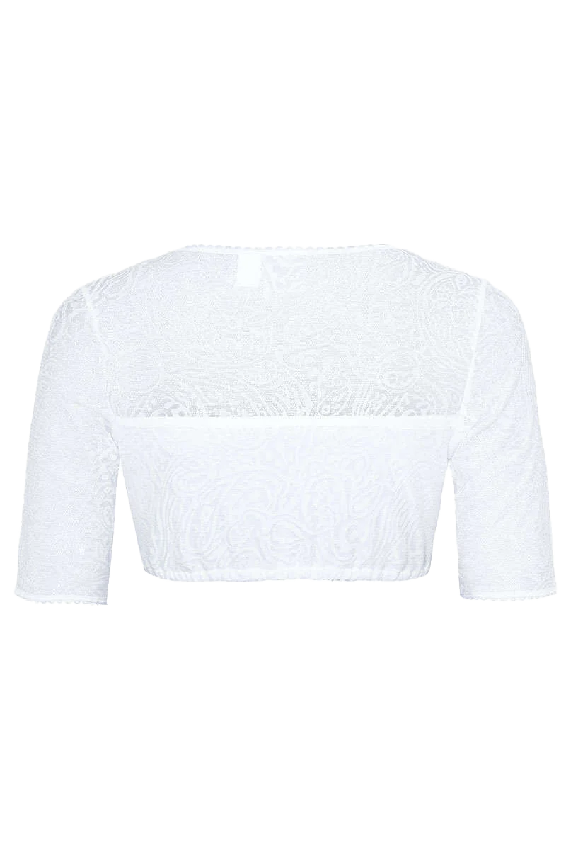 Spitzen-Dirndlbluse mit V-Ausschnitt