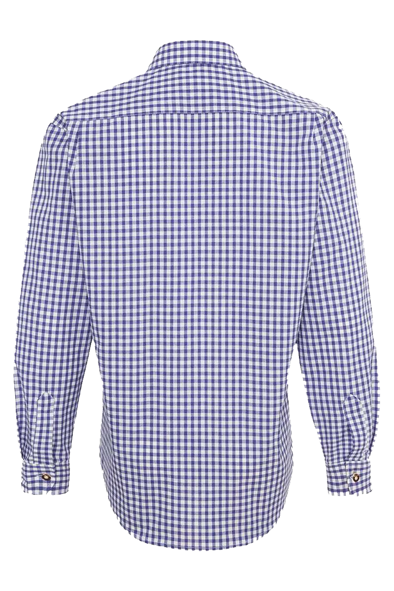 Herren Trachten-Krempelarm-Hemd Regular Fit mit Stickerei