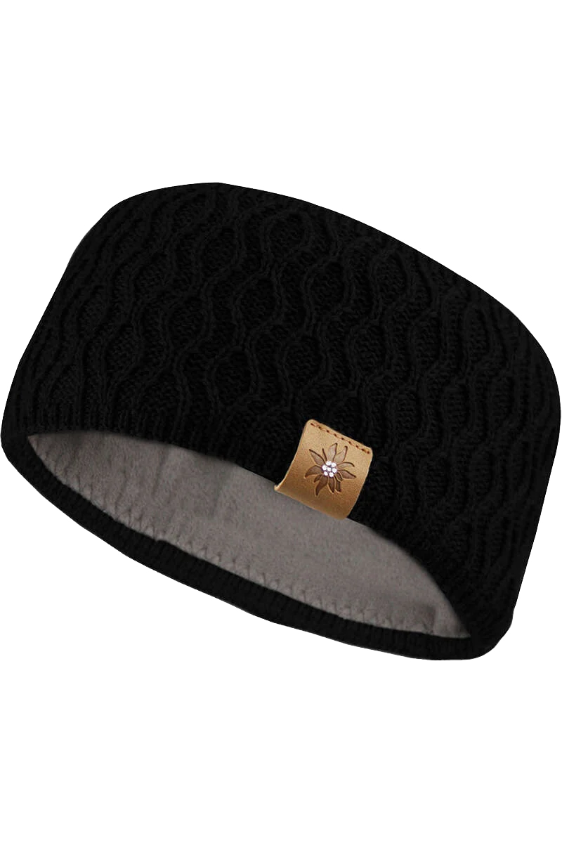 Damen-Strick-Stirnband mit Glitzer-Edelweiß