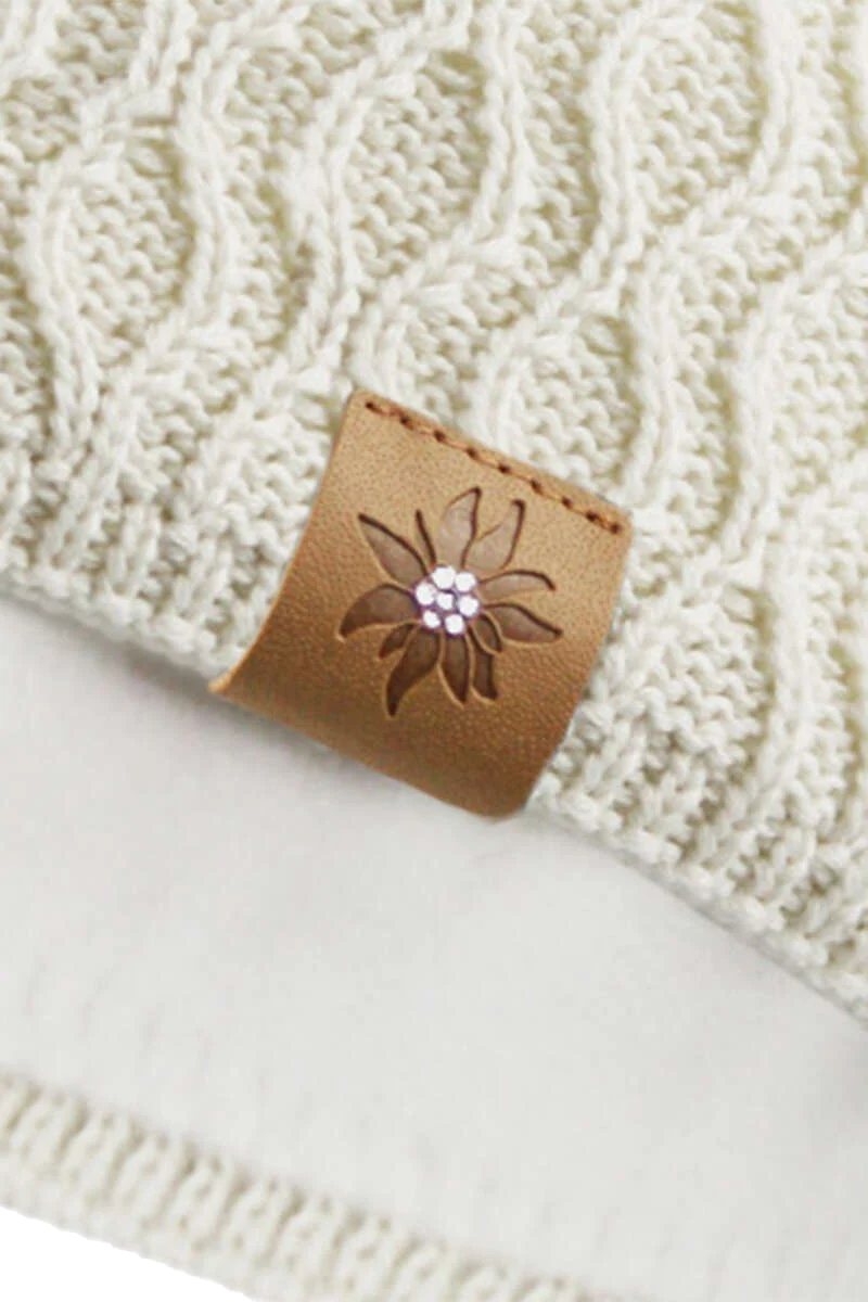 Damen-Strick-Stirnband mit Glitzer-Edelweiß