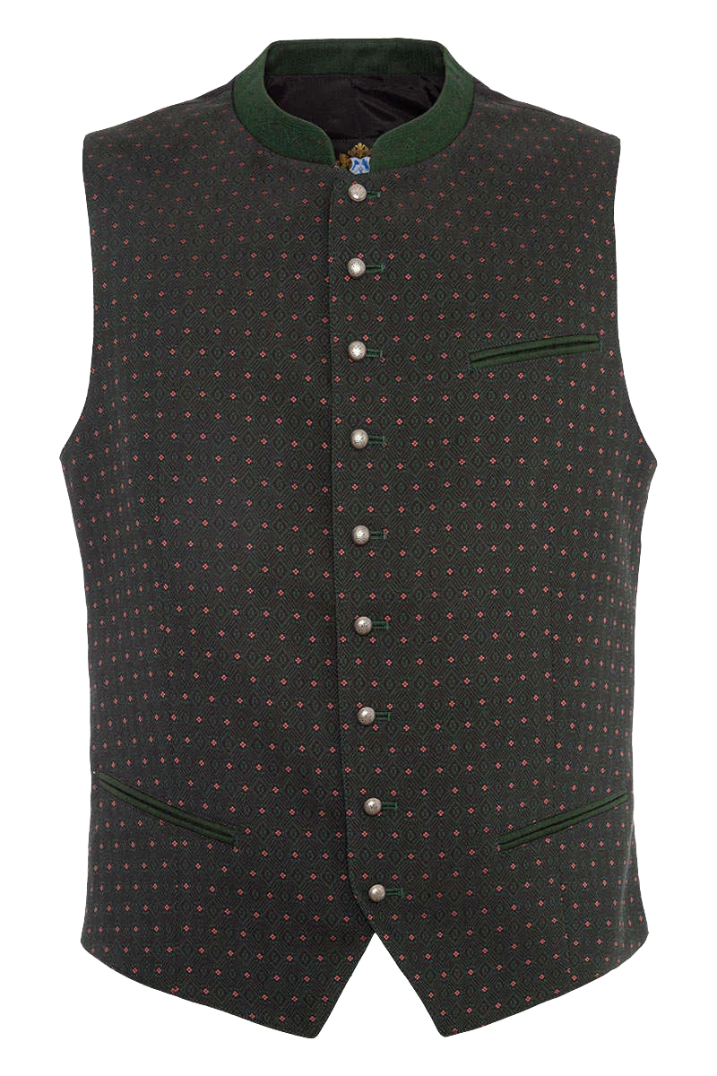 Slim Fit Trachten-Weste Stretch gemustert