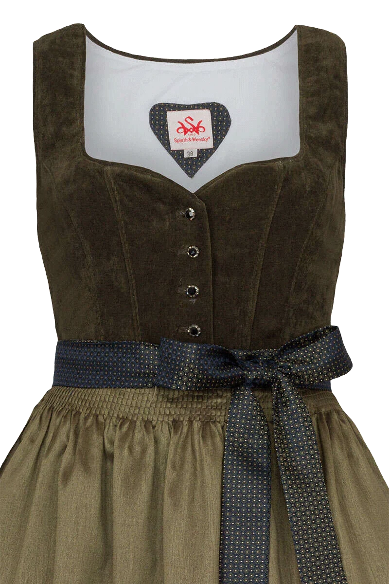 Dirndl lang mit Babycord-Oberteil
