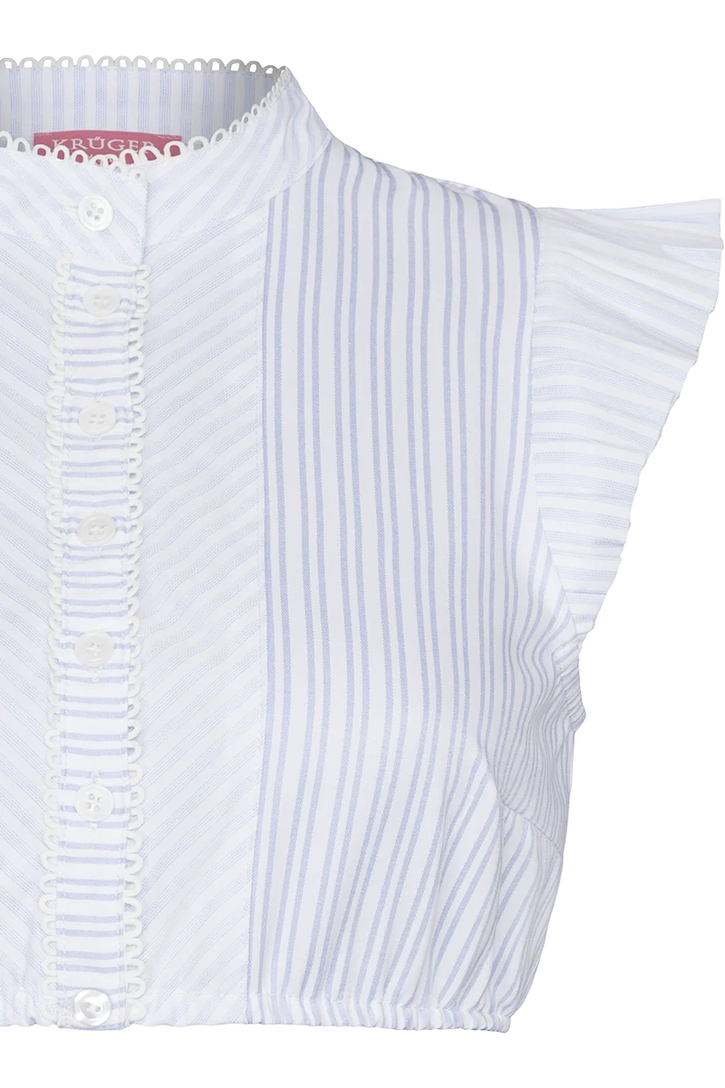 Dirndlbluse mit Flügelärmel gestreift