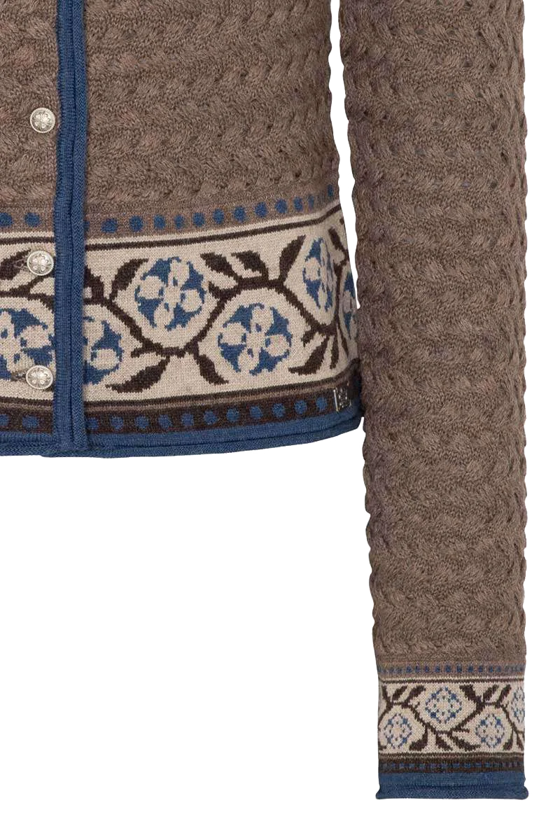 Damen Strickjacke mit gemustertem Bund
