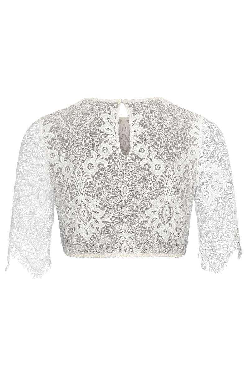 Dirndlbluse Spitze hochgeschlossen