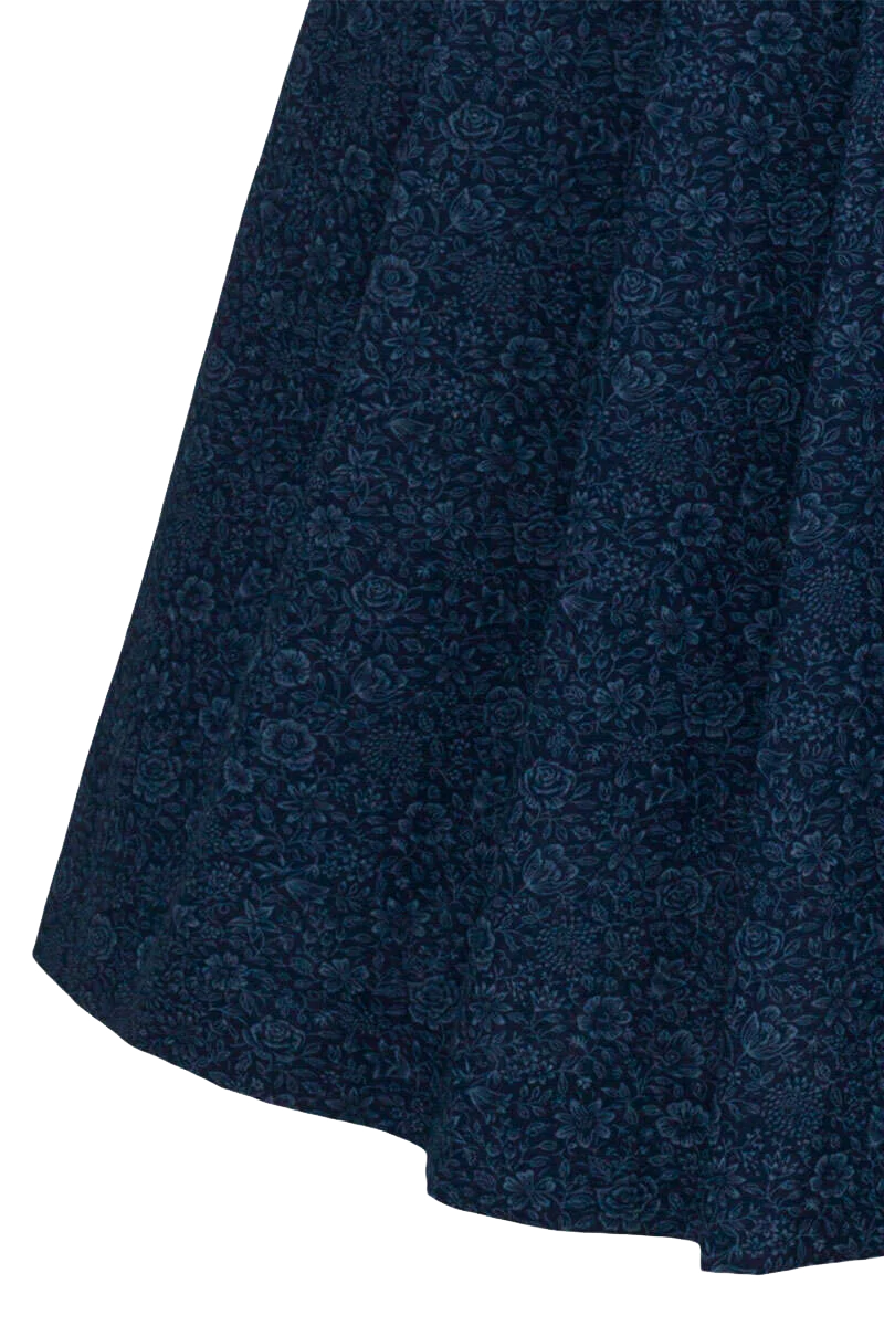 Baumwolldirndl hochgeschlossen mit Broschenschürze