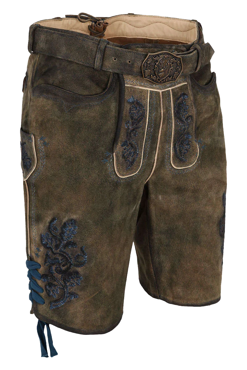 Herren Lederhose kurz mit Gürtel