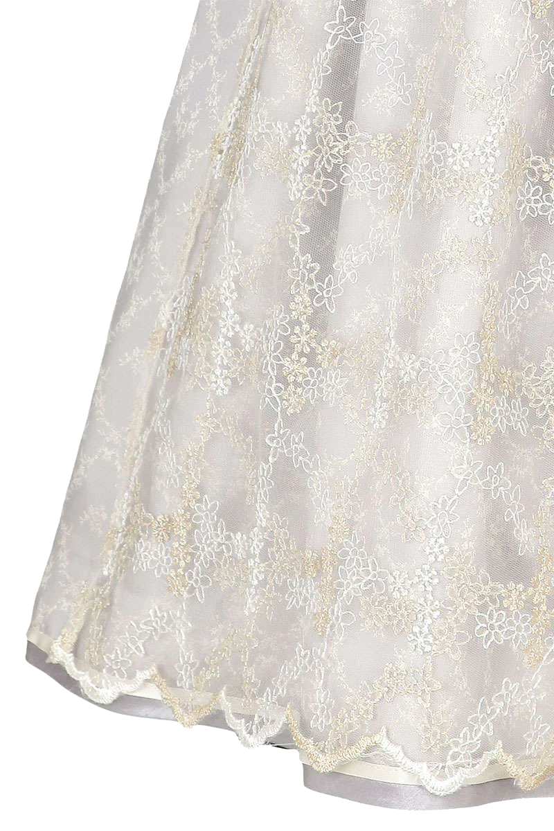 Krüger Mini Dirndl mit Blumenschürze graublau