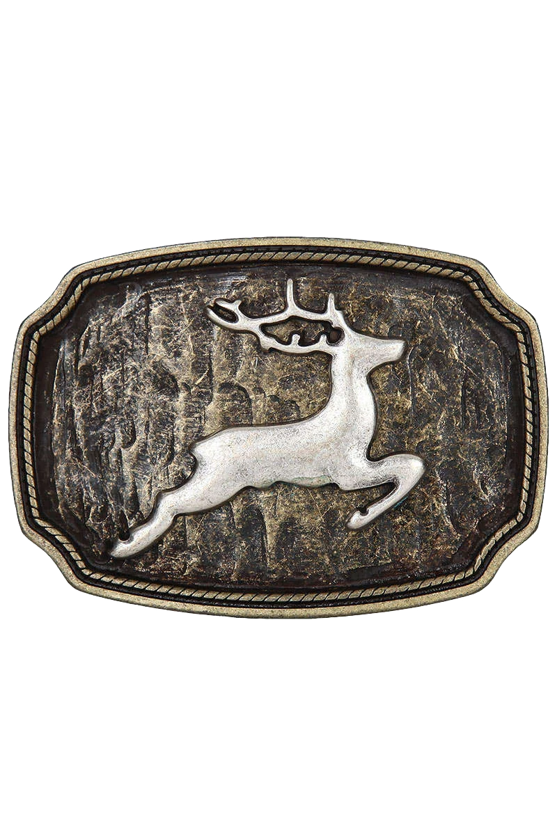 Gürtelschließe mit springendem Hirsch