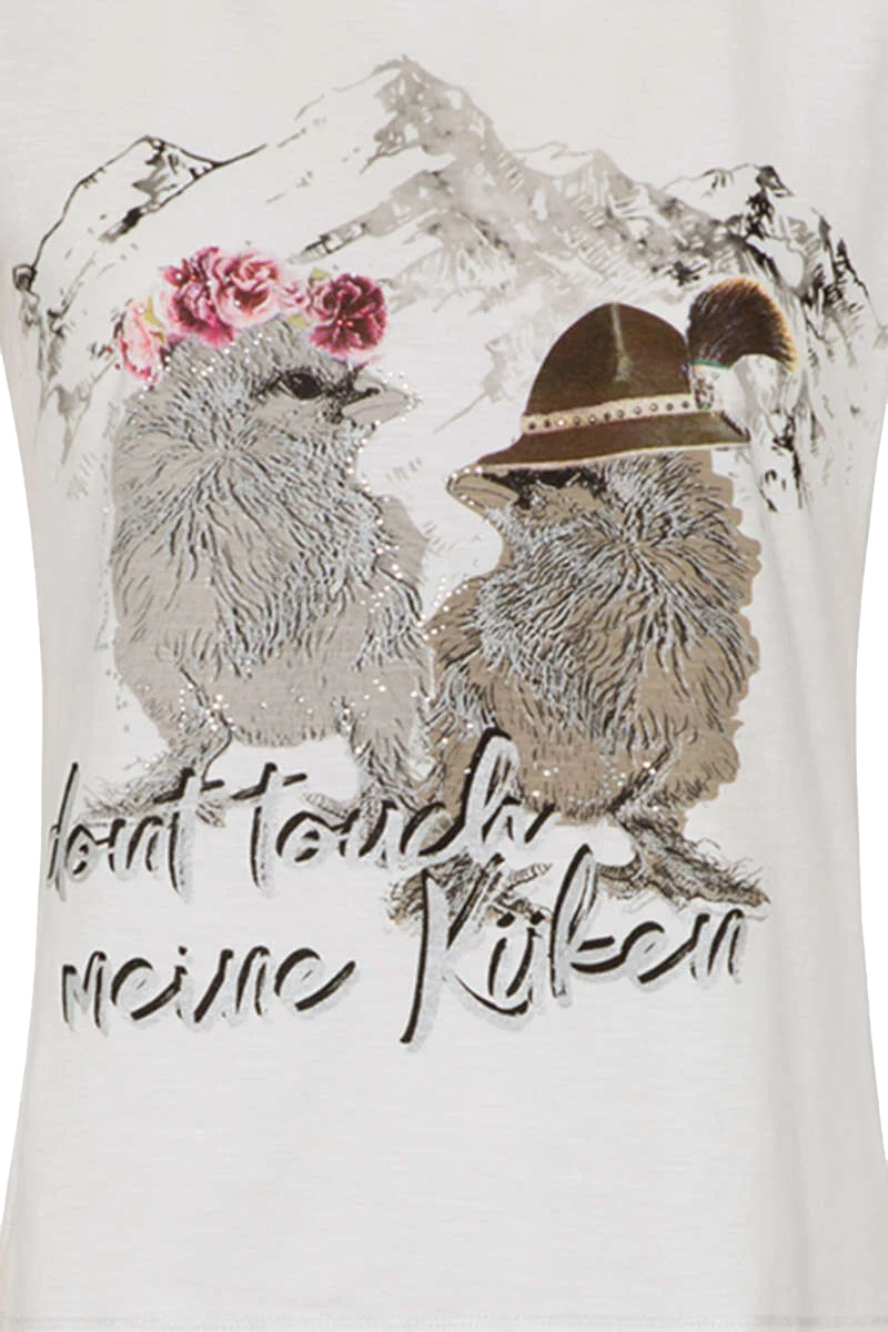Damen T-Shirt 'Don't touch meine Küken'