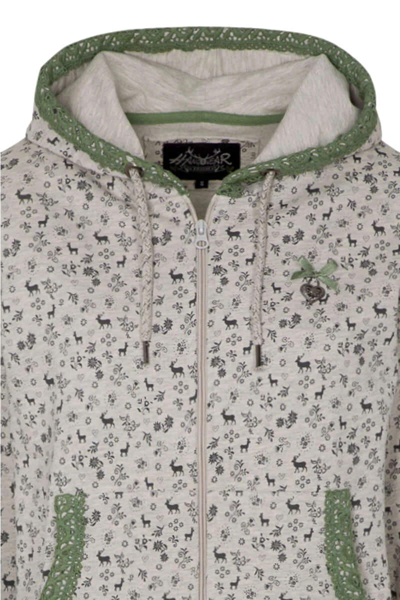 Damen Sweatjacke Alpin mit Spitze