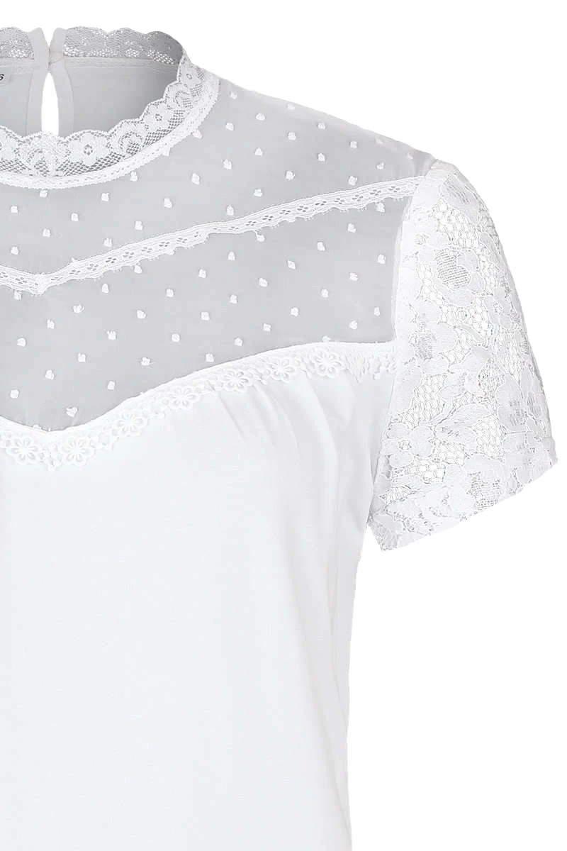 Damen Spitzen T-Shirt