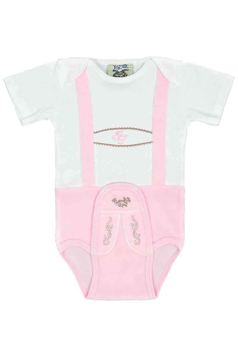 Babybody Lederhose rosa kurz