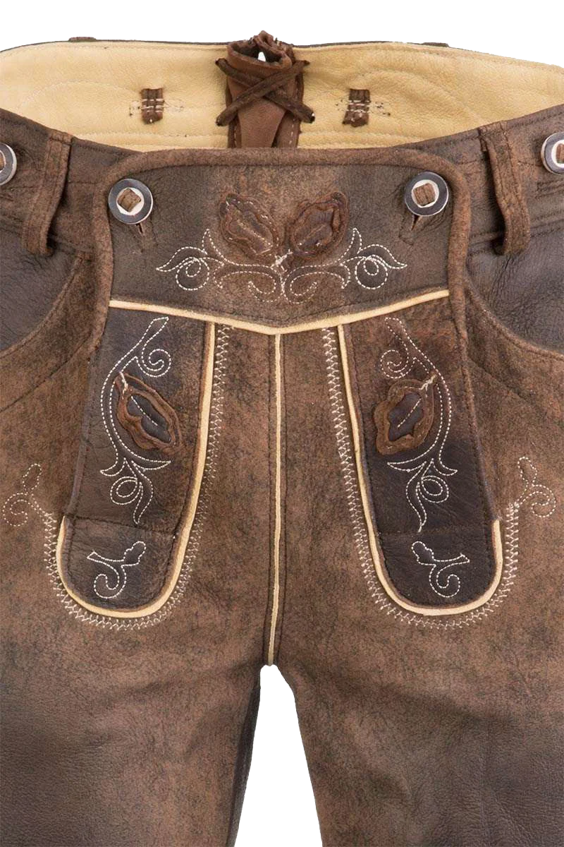 Herren Kniebundlederhose
