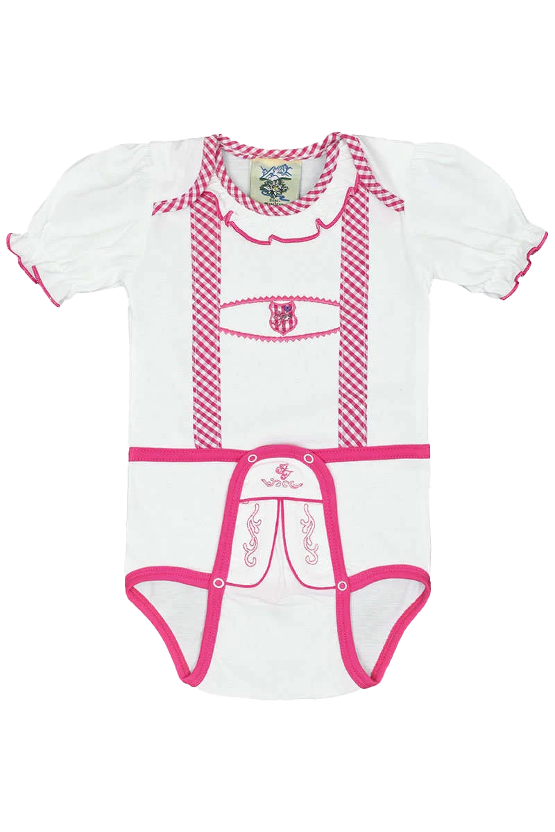 Babybody Lederhose pink kurz