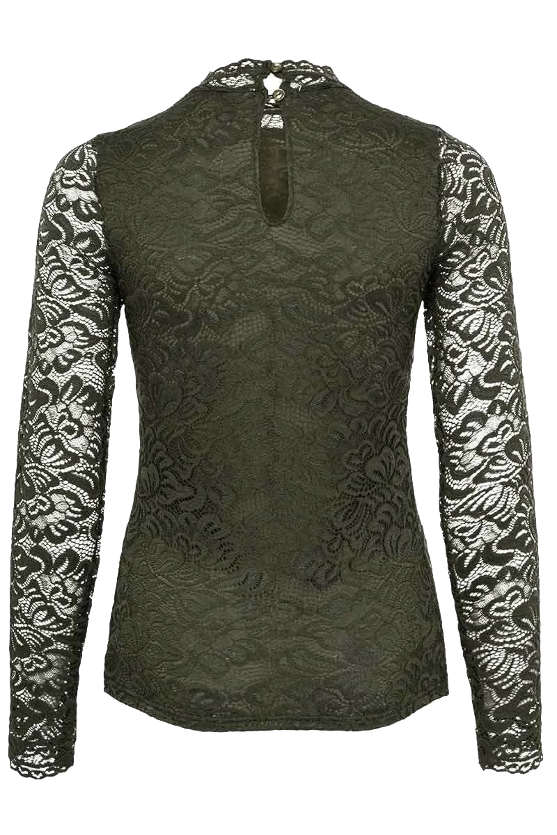 Damen Spitzen-Trachtenshirt langarm