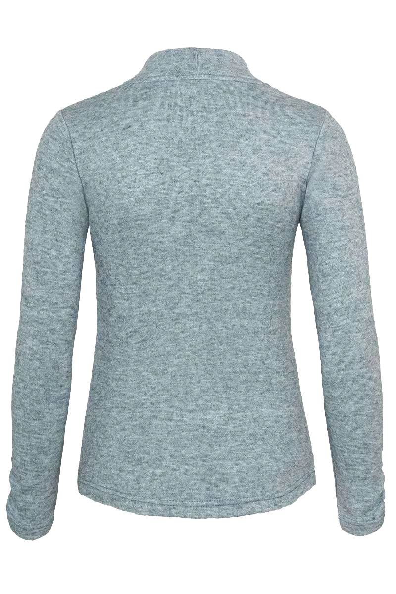 Damen Pullover mit Stehkragen und Brosche