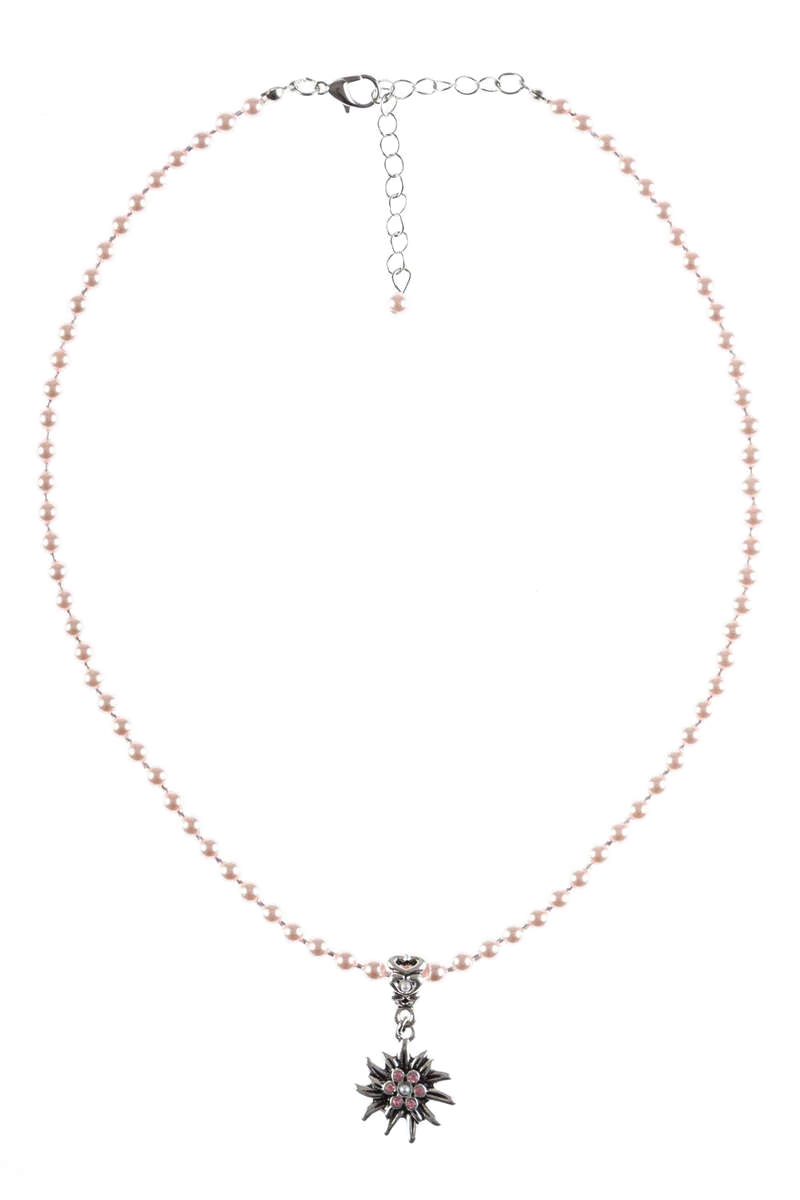 Damen Perlenkette mit Edelweiß-Anhänger
