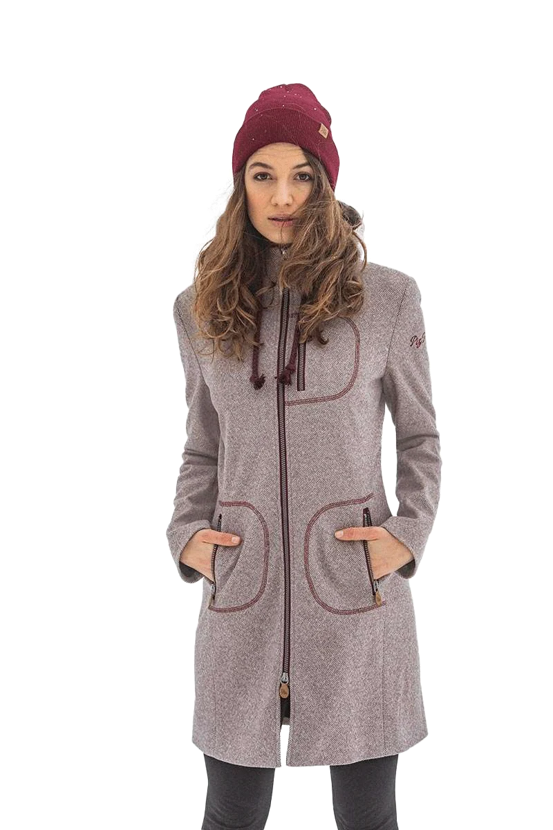 Damen Kurzmantel mit Kapuze
