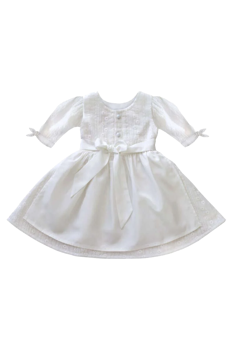 Babydirndl Taufkleid mit Lochstickerei