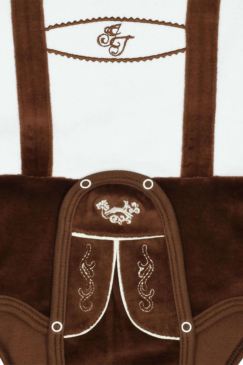 Babybody Lederhose rosa kurz