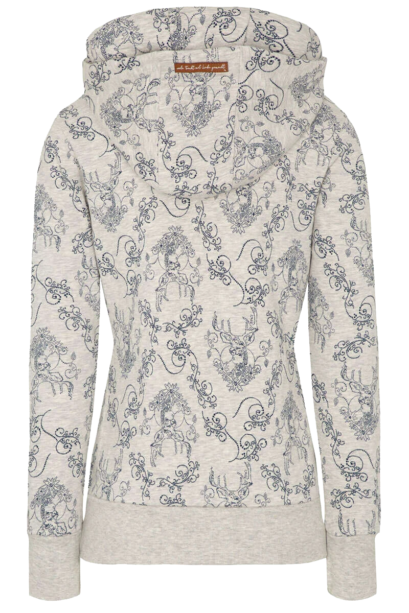 Damen Kapuzen-Sweat-Shirt mit Hirschmuster