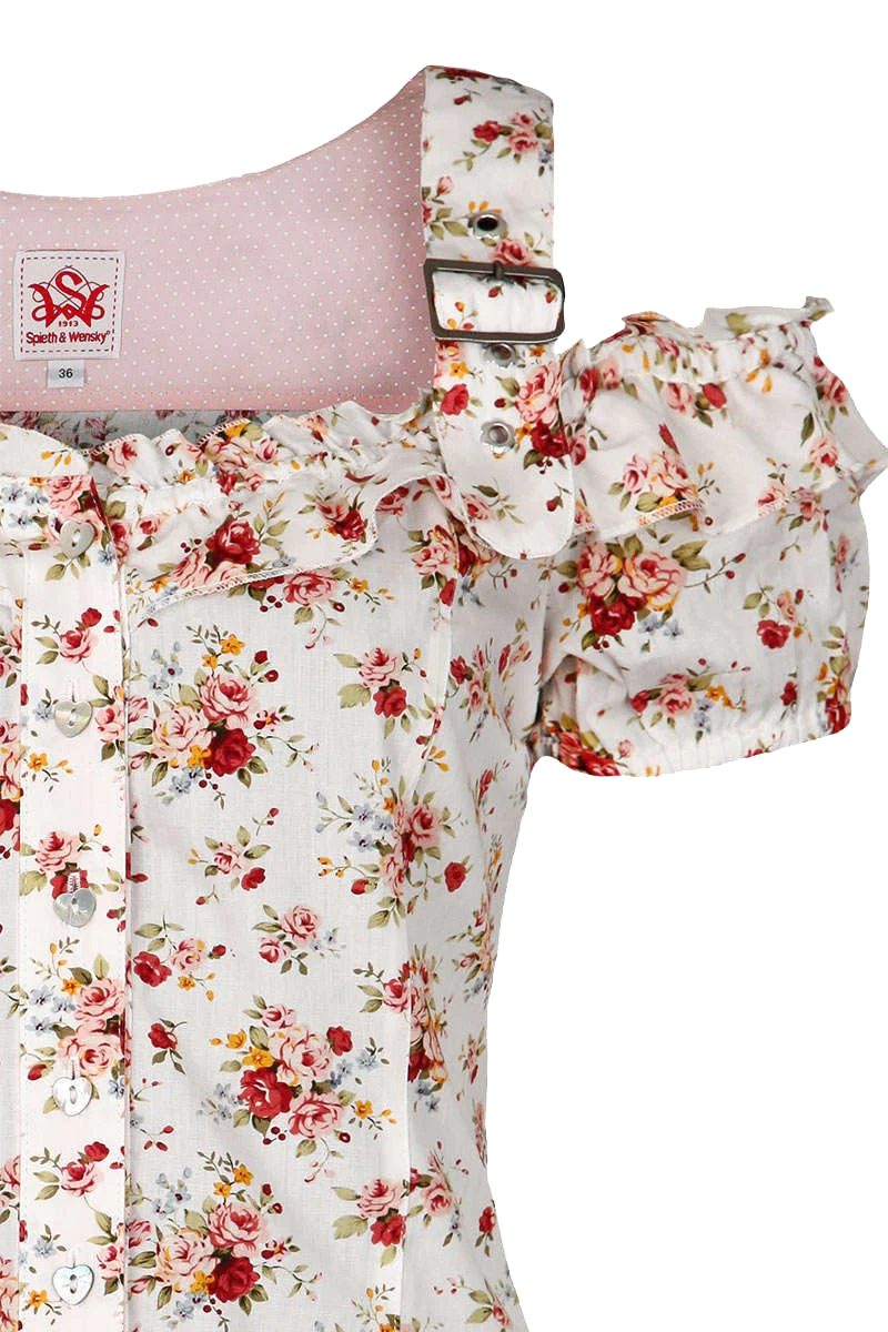 Carmen Trachtenbluse mit Blumenmuster