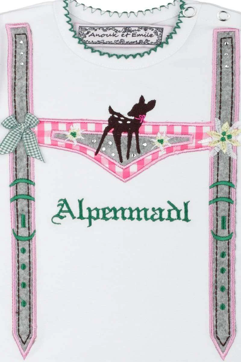 Mädchen T-Shirt im Lederhosenlook 'Alpenmadl'
