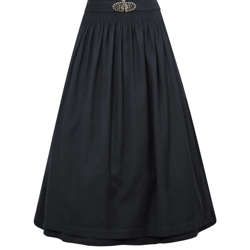 MarJo Dirndl Rosenau Midnight Gerader Ausschnitt Knöpfe 75cm