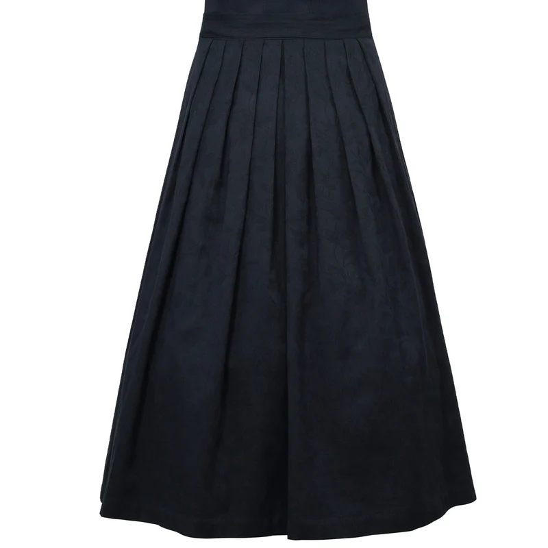MarJo Dirndl Rosenau Midnight Gerader Ausschnitt Knöpfe 75cm