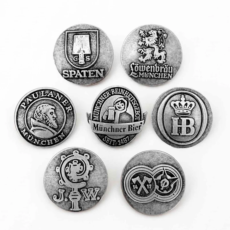 Gaudiknopf Anstecker Münchner Brauereien Set
