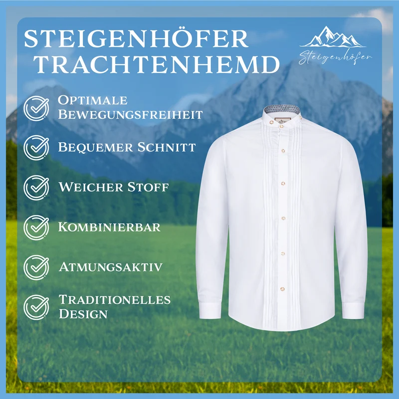 Steigenhöfer Stehkragenhemd VALENTIN