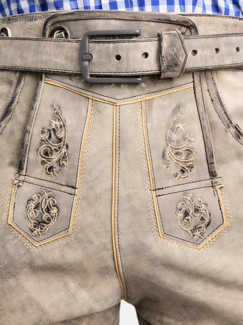 Steigenhöfer Traditionelle Lederhose im Antik-Look für Herren