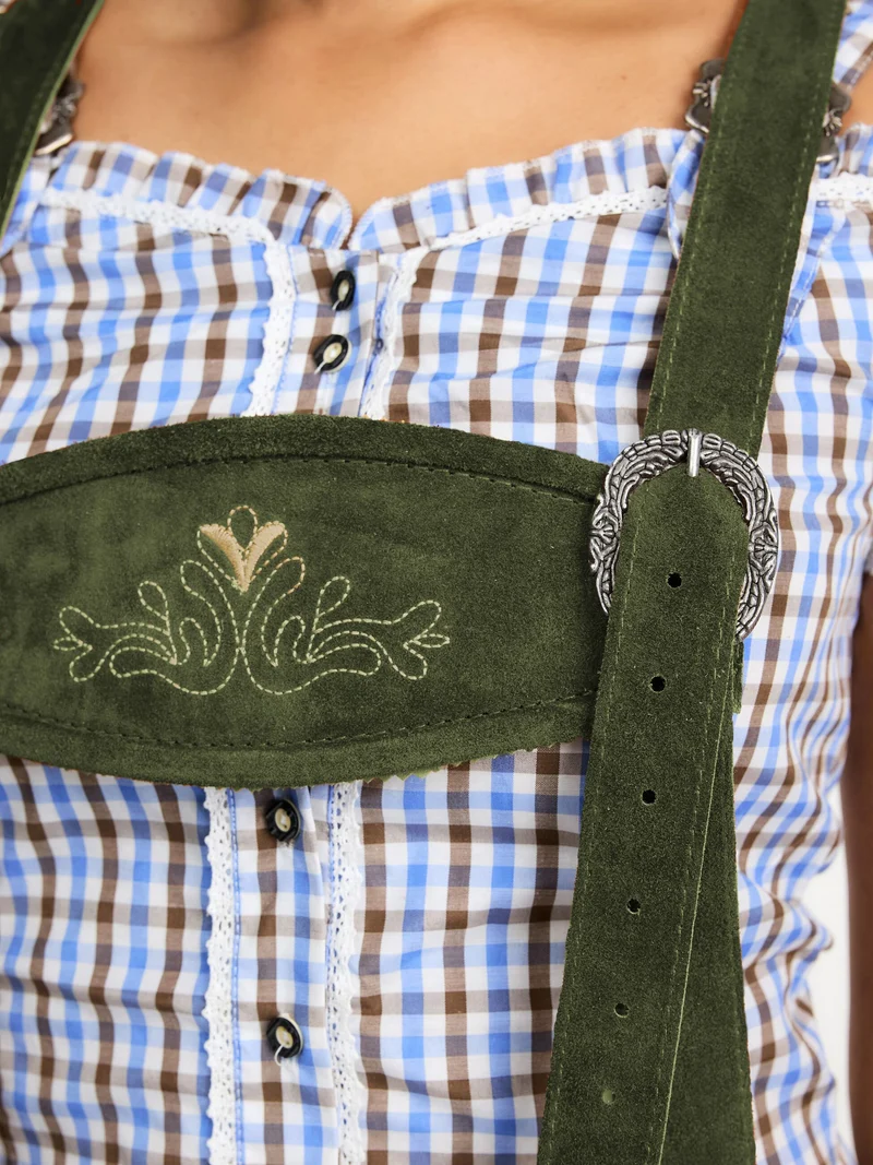 Steigenhöfer Traditionelle Leder-Hotpants für Damen mit Trägern