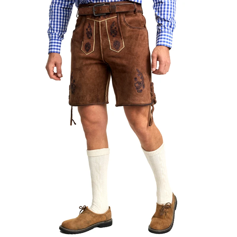 Steigenhöfer Traditionelle Lederhose aus Ziegenleder für Herren