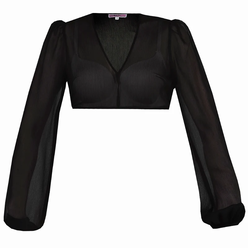 MarJo Dirndlbluse Salching Schwarz Langarm