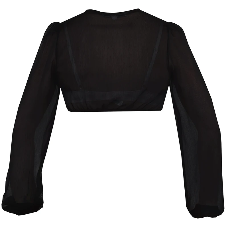 MarJo Dirndlbluse Salching Schwarz Langarm