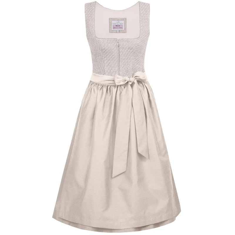 MarJo Dirndl Zenting Sand Reißverschluss 65cm