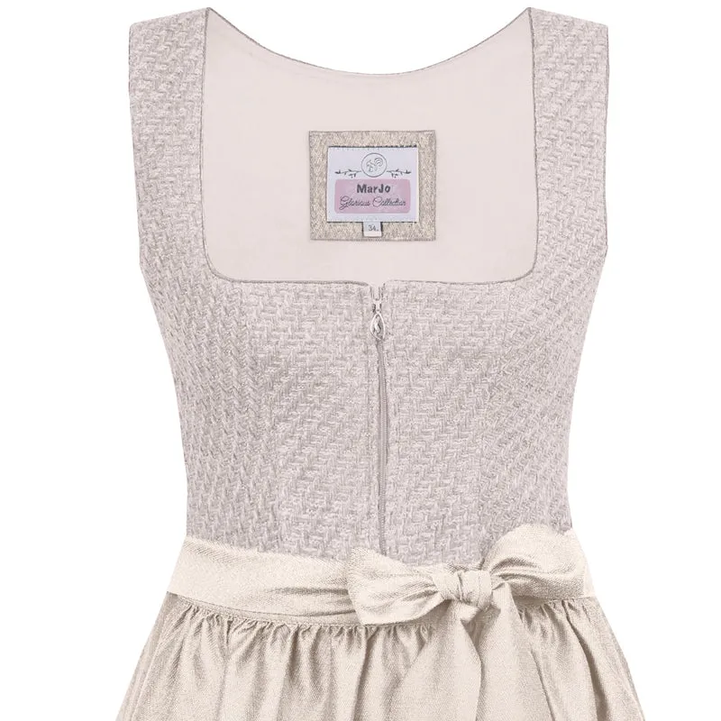 MarJo Dirndl Zenting Sand Reißverschluss 65cm