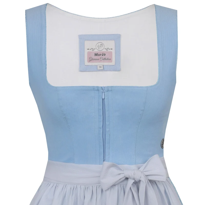 MarJo Dirndl Rimsting Babyblau Reißverschluss 70cm
