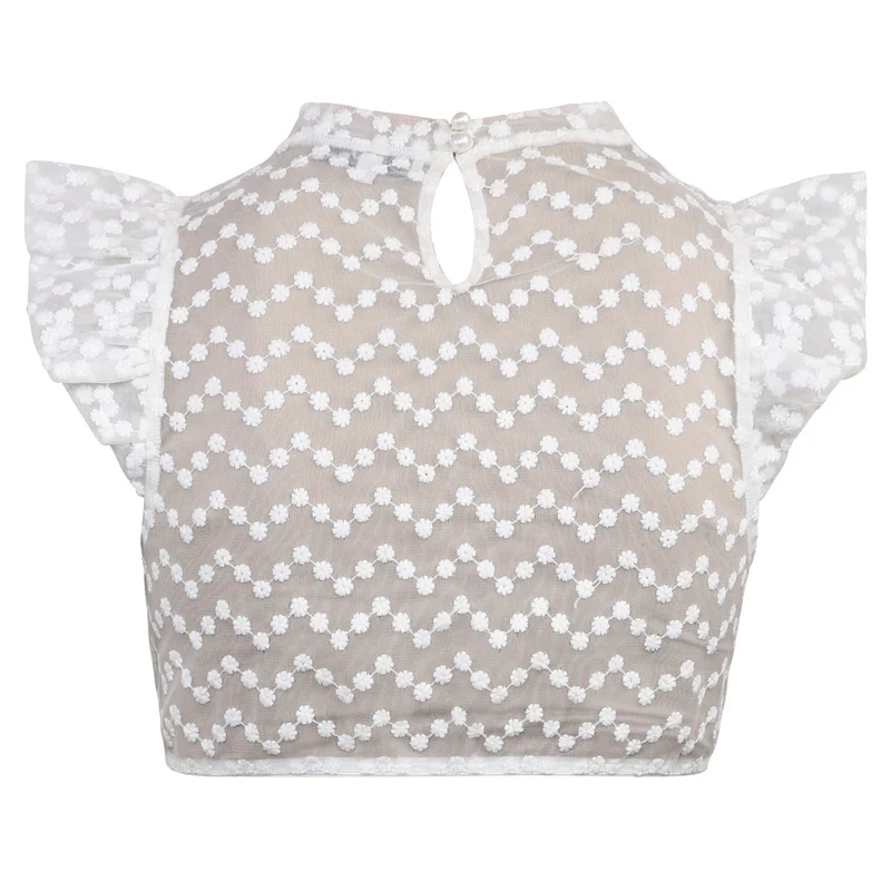 MarJo Dirndlbluse Aubach Off White Flügelarm
