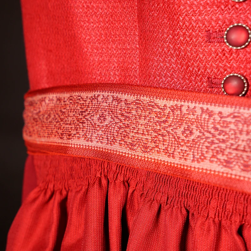 Wenger Dirndl Eileen Rot Knopfleiste 70cm
