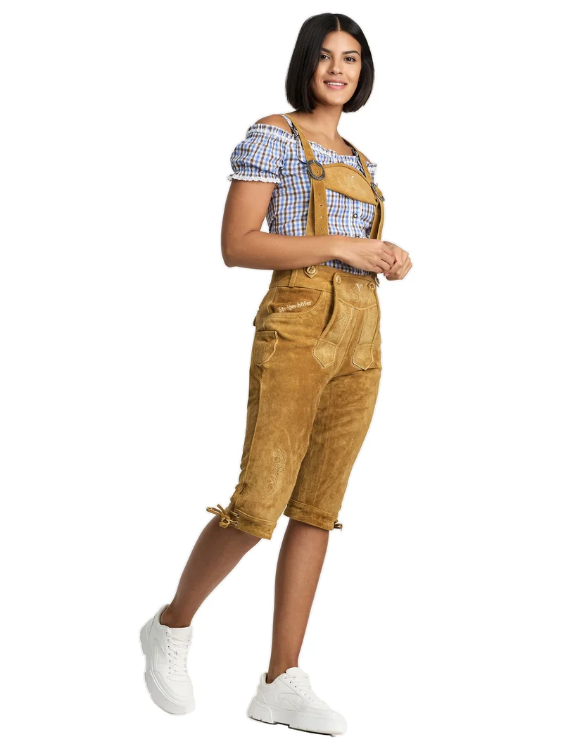 Steigenhöfer Traditionelle Lederhose für Damen mit Trägern