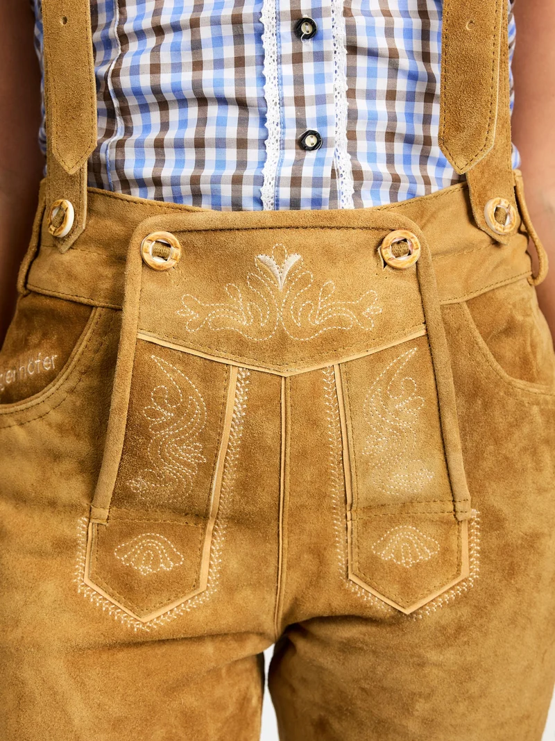 Steigenhöfer Traditionelle Lederhose für Damen mit Trägern