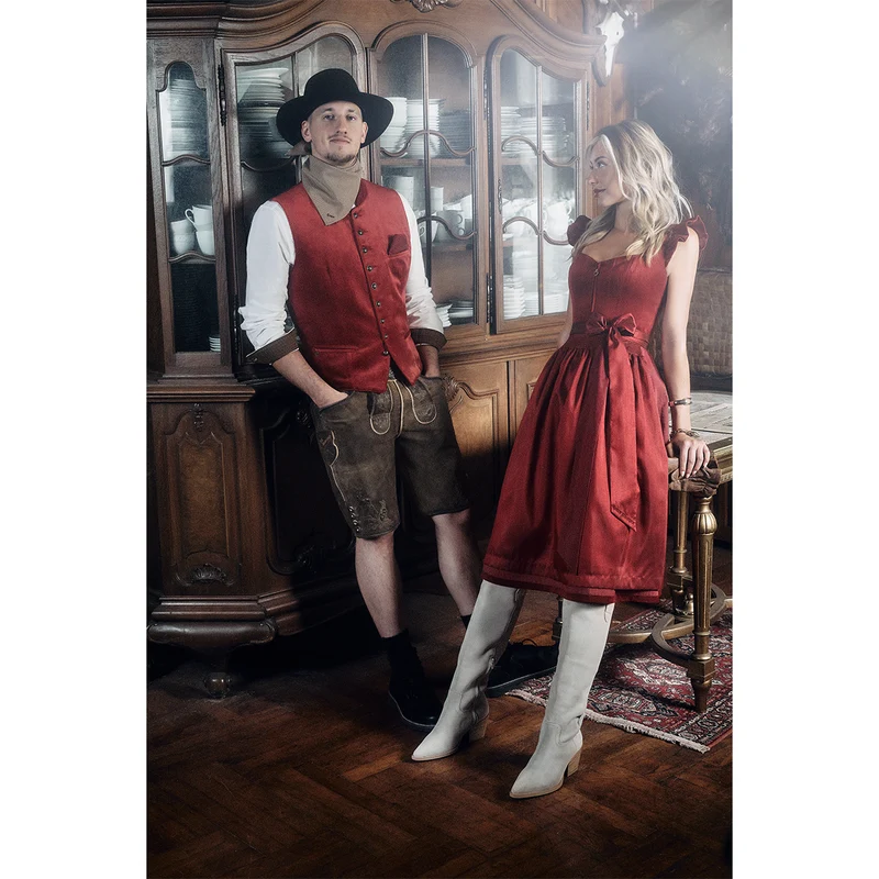 TREAM x Krüger Dirndl Para Siempre 70cm Flügelarm Rot Kollektion 2026
